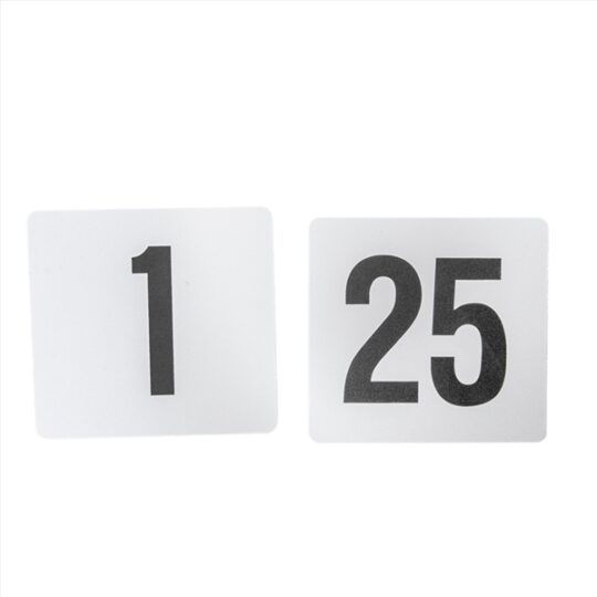 Placa numero mesa pvc 1-25 25uds
