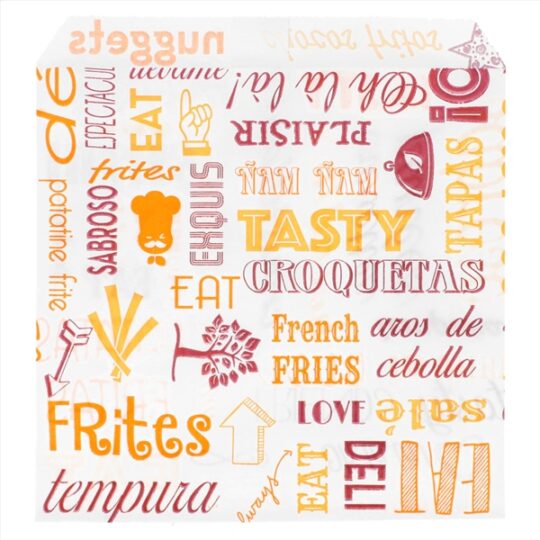 Bolsa papel fritas 12x12 1000uds