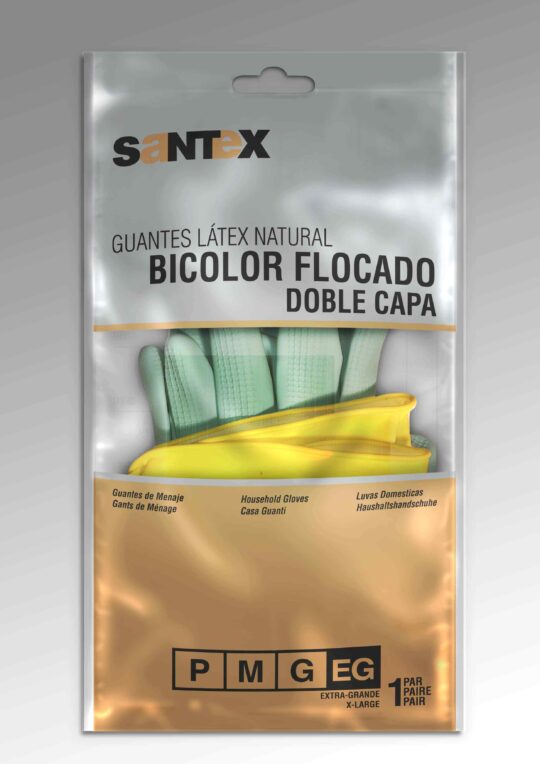 GUANTE DE LIMPIEZA DOBLE CAPA bicolor T/G