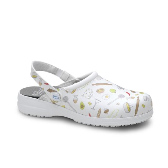 Zueco unisex estampado blanco Mycrom nº39