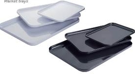 Bandeja expositora plastico negra 35x25x2