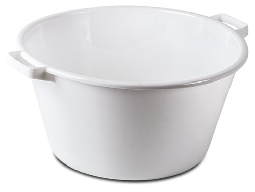 Barreño alimentacion plastico blanco c/asas 12L