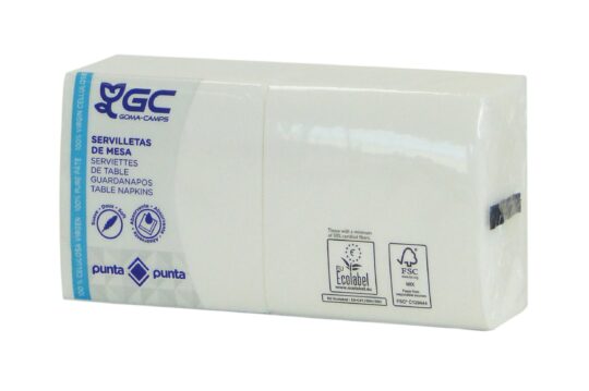 Servilleta papel 20x20 PP blanca 100uds