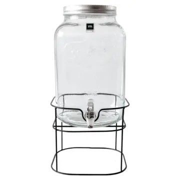 Tarro cristal dispensador c/grifo, soperte metal 4L