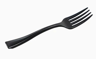 Tenedor plastico mini CT negro 50uds