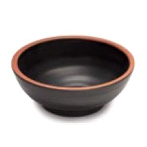 Bol melamina negro/terracota 400 ml. 14.7x5.5 cm.