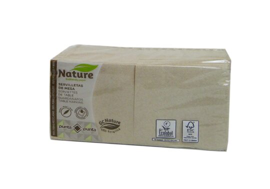 Servilleta papel 20x20 PP nature 100uds