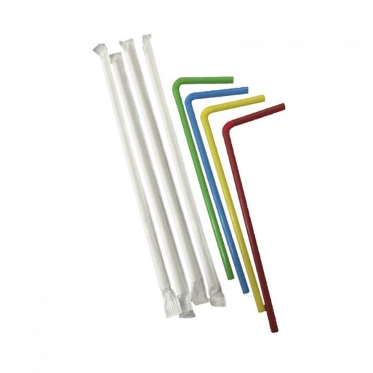 Cañitas flexibles PLA enfundadas 6mm 21cm 100uds