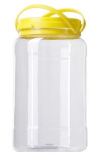 Garrafa PET c/tapa presion amarilla 2700 cc.