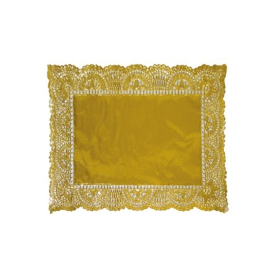 Blonda papel pasteleria oro rectang. 18x25 100uds