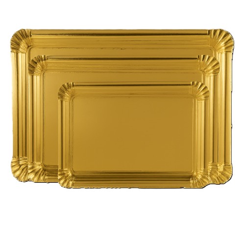 Bandeja carton pasteleria oro 22x28 nº8 100uds