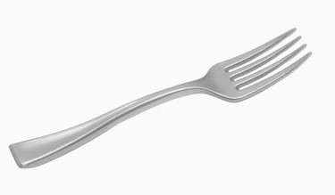 Tenedor plastico mini CT plata 50uds