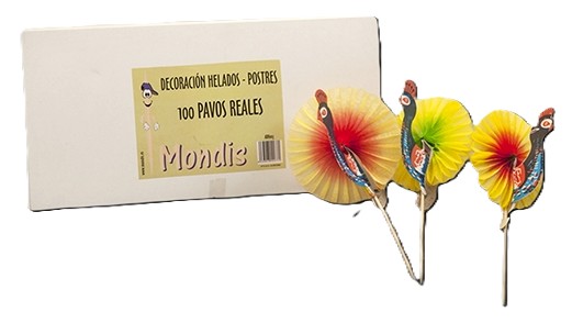 Adorno helado pavo reales 100uds