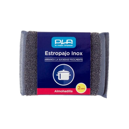 Estropajo inox con esponja 2uds