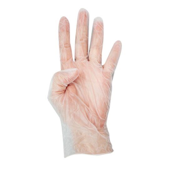 Guante desechable vinilo blanco T/S 100uds