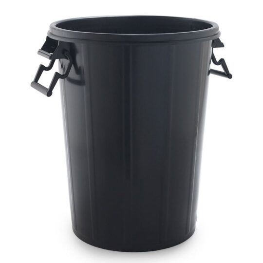 Cubo basura negro sin tapa 100L