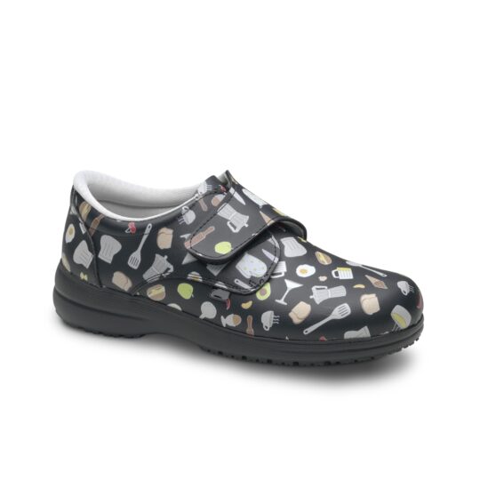 Zapato unisex velcro estampado negro Atom nº39