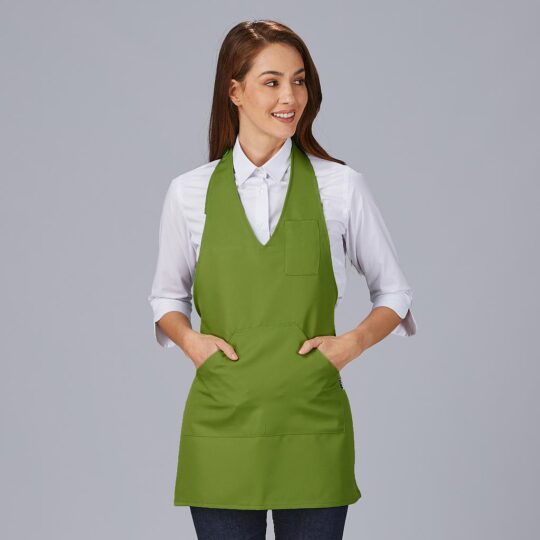Mandil tela con peto Bistro verde