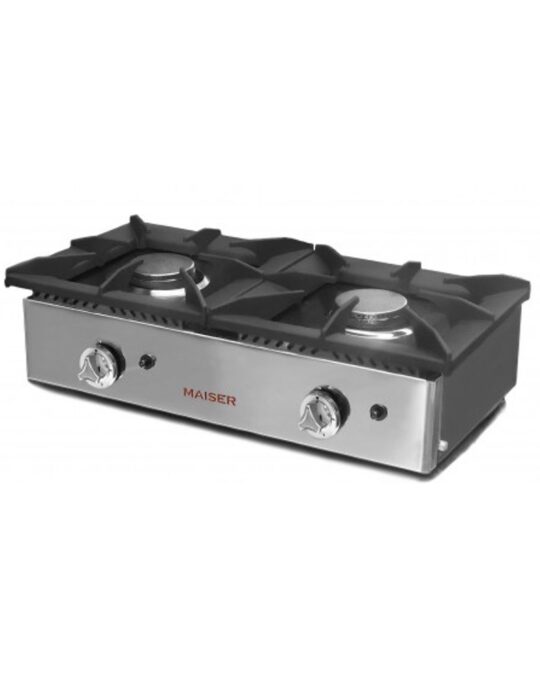 Cocina gas 2 fuegos 40x40 cm.