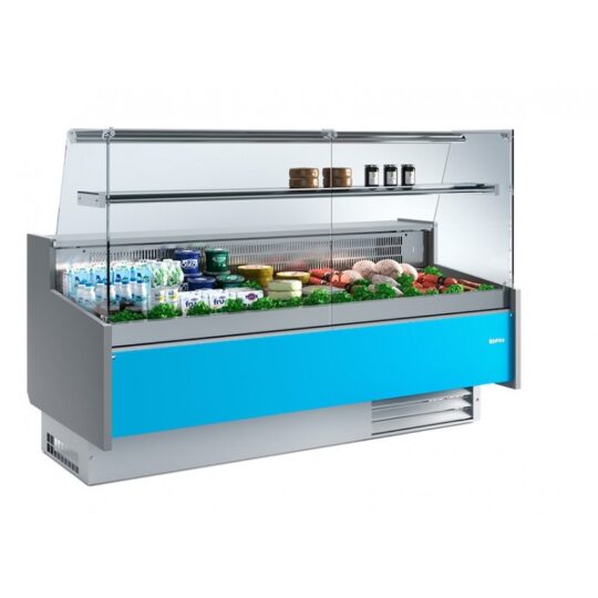 Vitrina expositora Granada con ruedas y puertas con plano 1300 Infrico