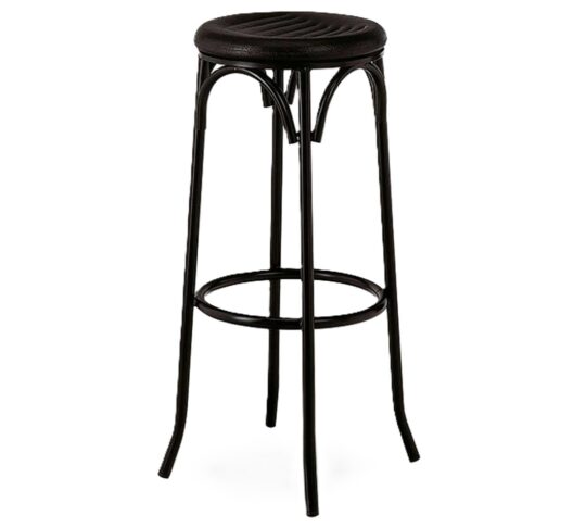 Taburete asiento espuma integral negro metalico.